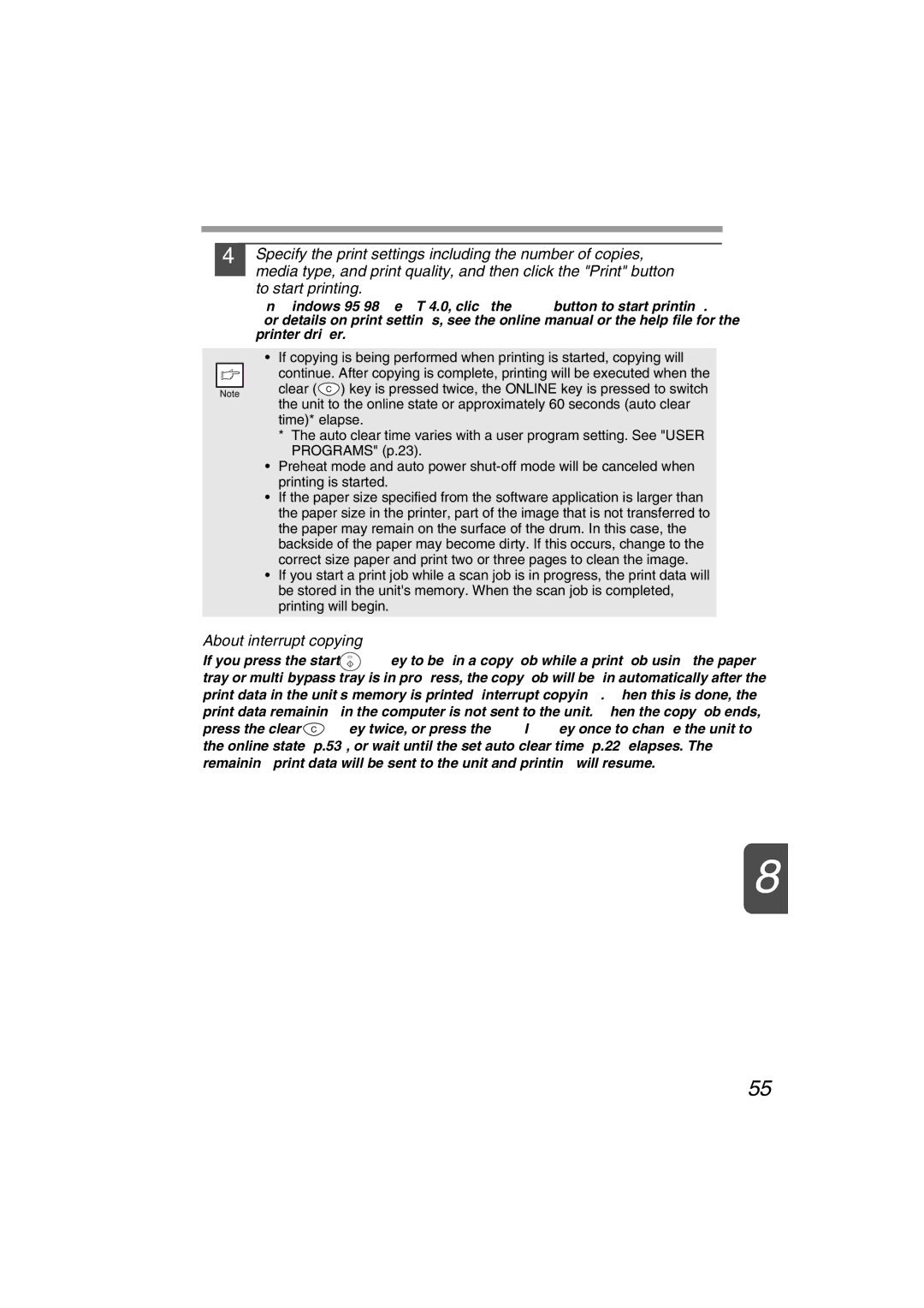 Sharp AR-157E, AR-153E operation manual About interrupt copying 