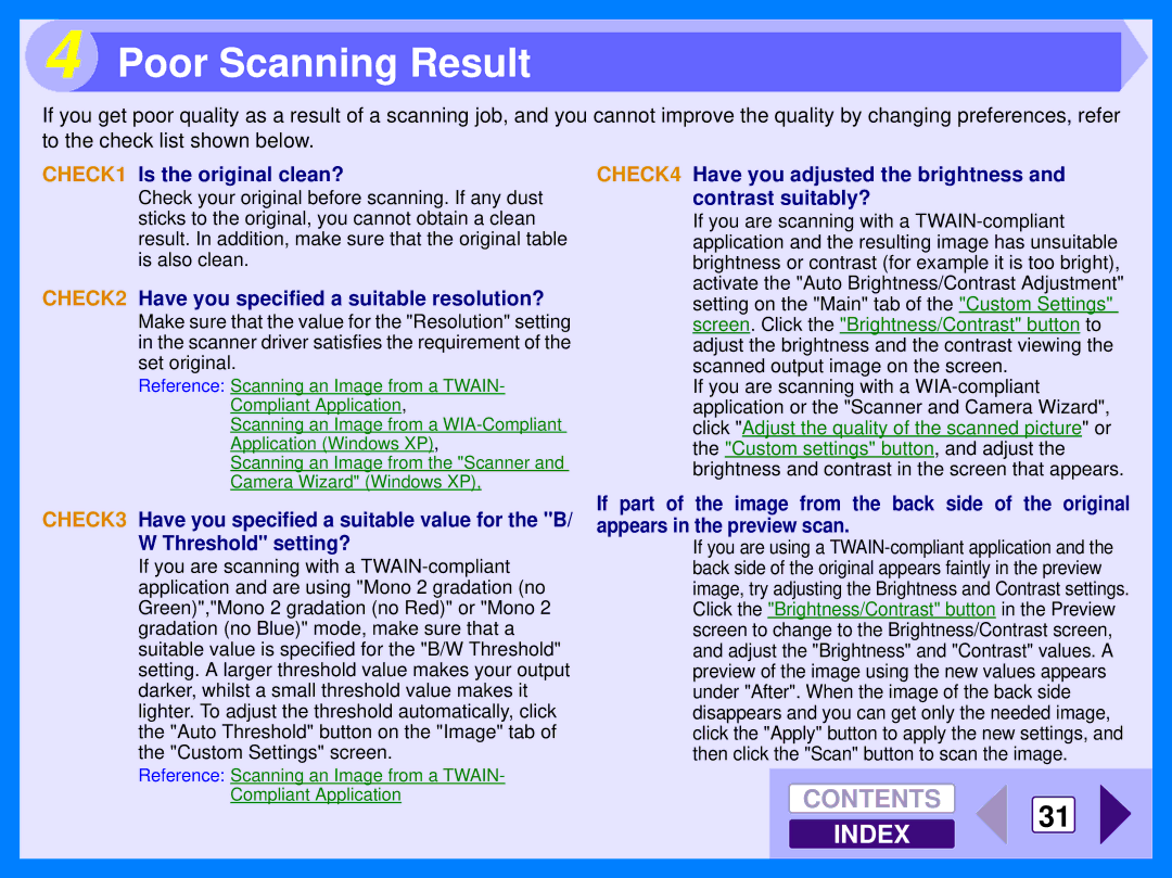 Sharp AR-157E, AR-153E operation manual Poor Scanning Result, CHECK1 Is the original clean? 