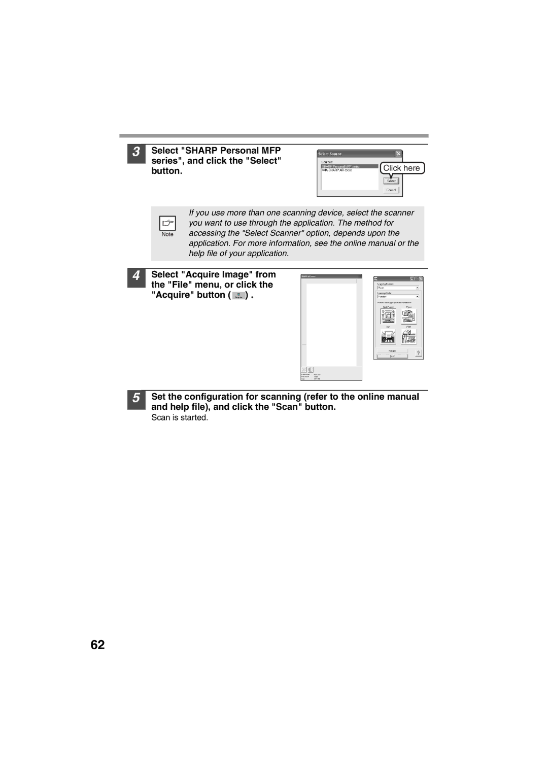 Sharp AR-153E, AR-157E operation manual Select Sharp Personal MFP Series, and click the Select, Button 