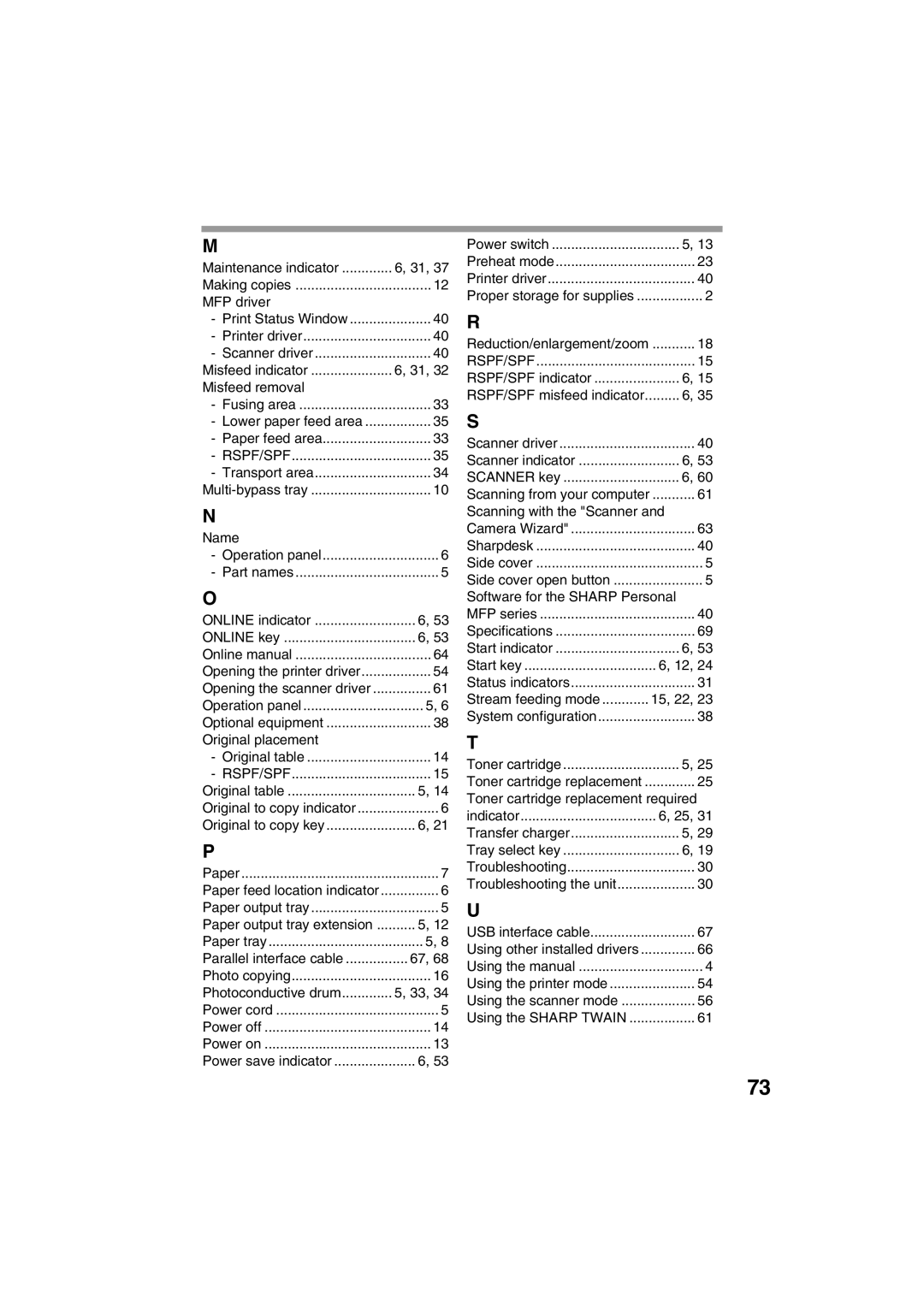 Sharp AR-157E, AR-153E operation manual MFP driver 