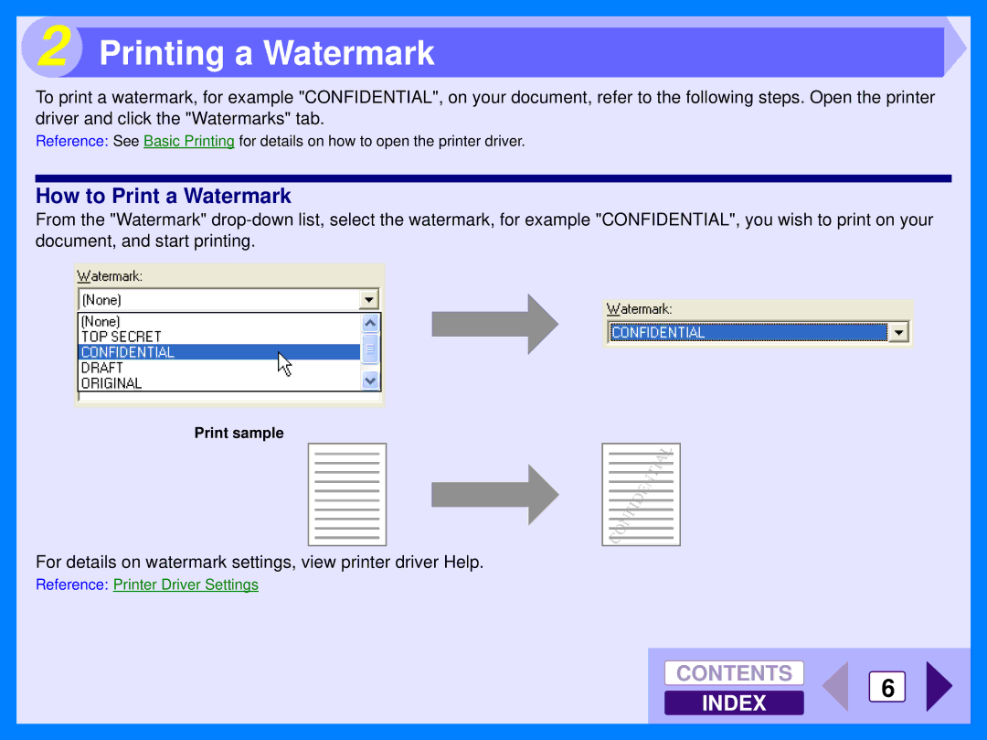 Sharp AR-153E, AR-157E operation manual Printing a Watermark, Print sample 