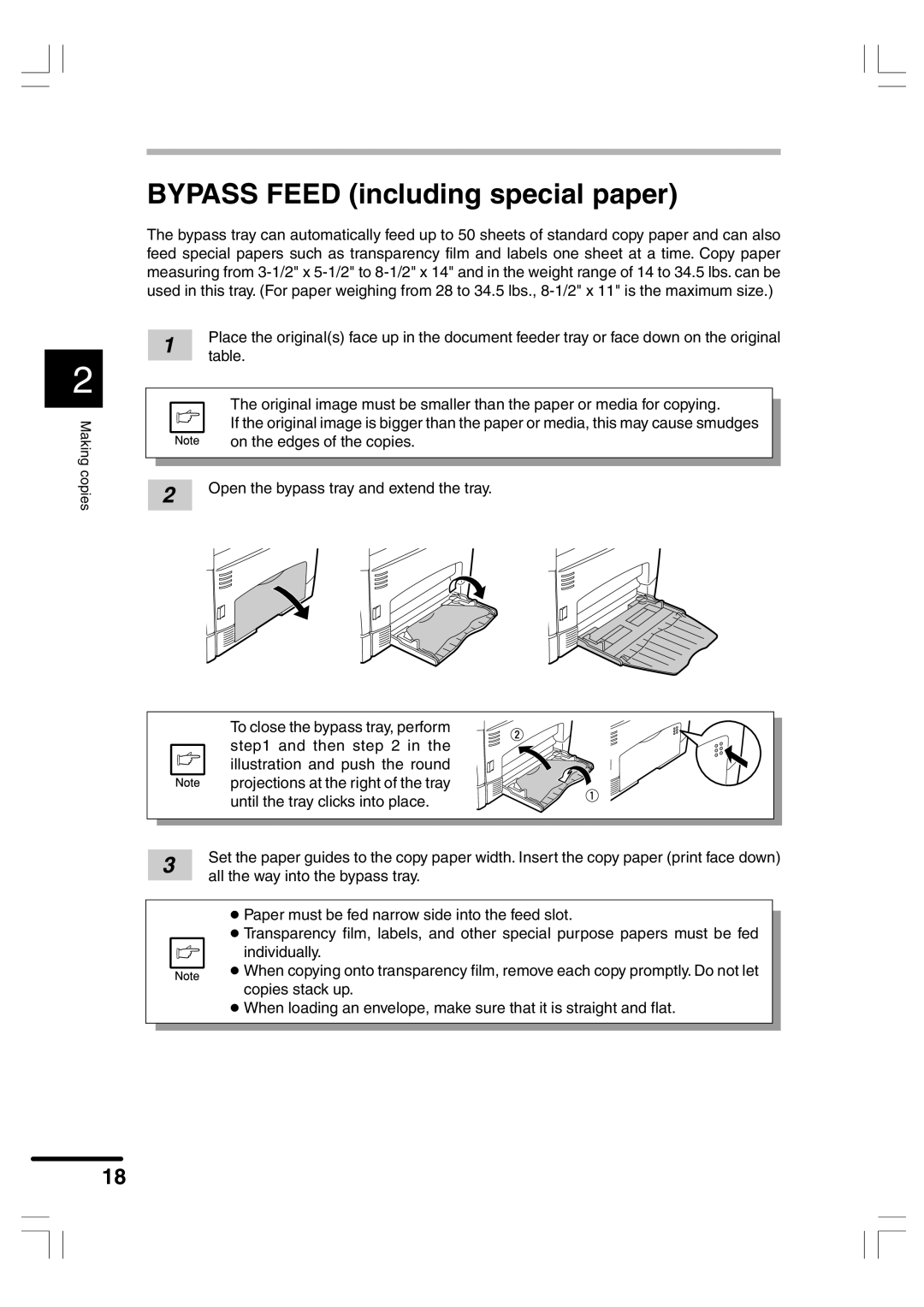 Sharp AR-156 appendix Bypass Feed including special paper 