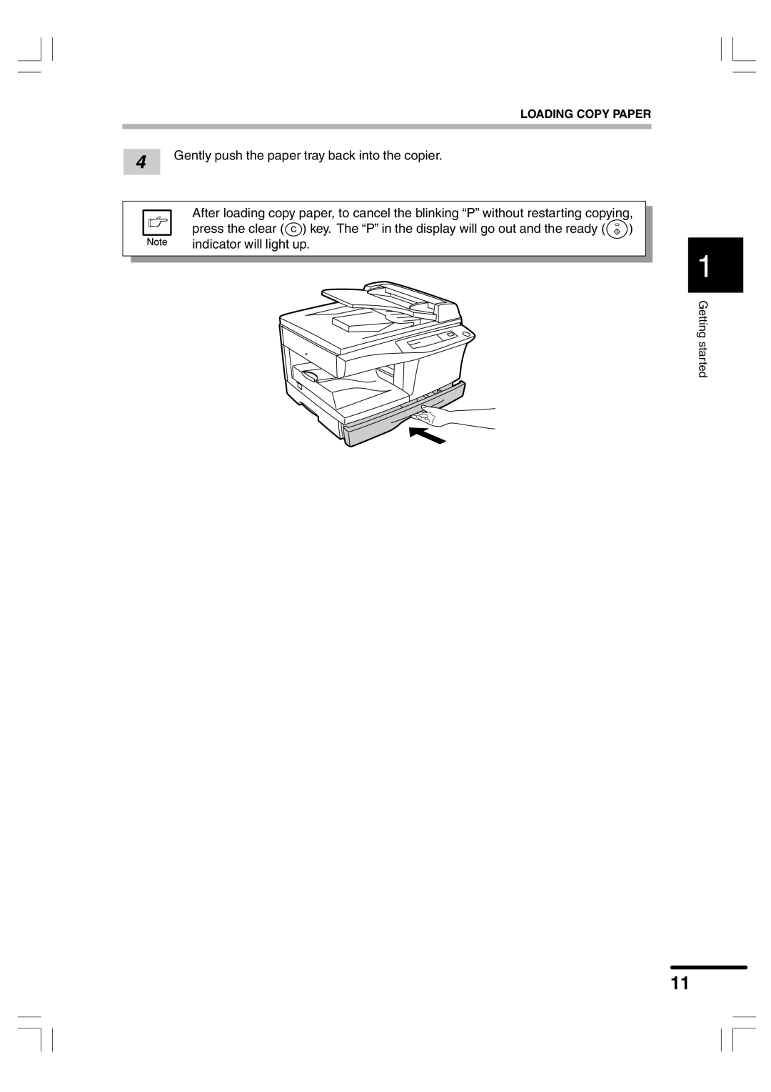 Sharp AR-156 appendix Loading Copy Paper 