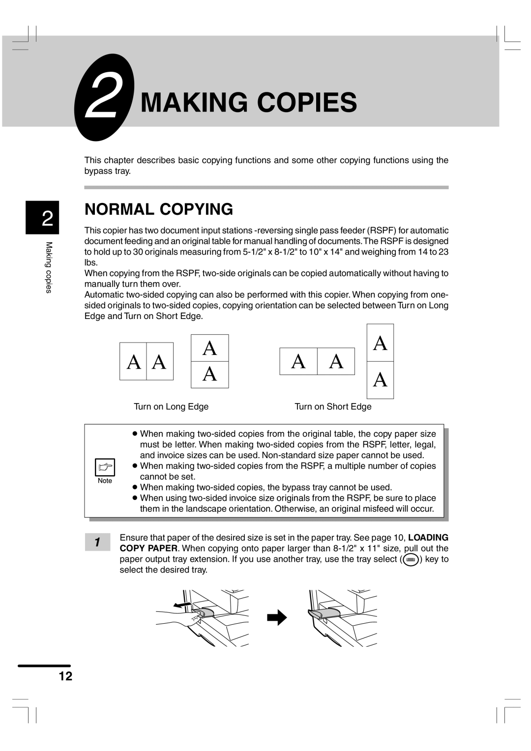 Sharp AR-156 appendix Making Copies, Normal Copying 