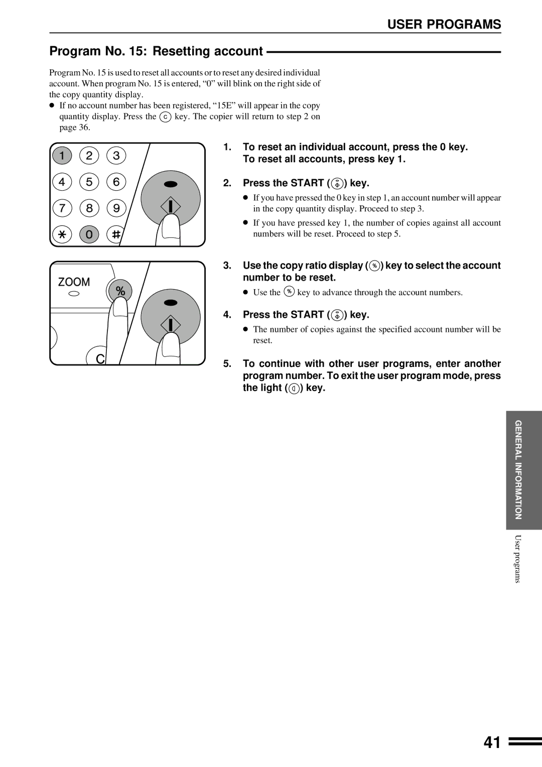 Sharp AR-163, AR-162 operation manual Program No Resetting account 