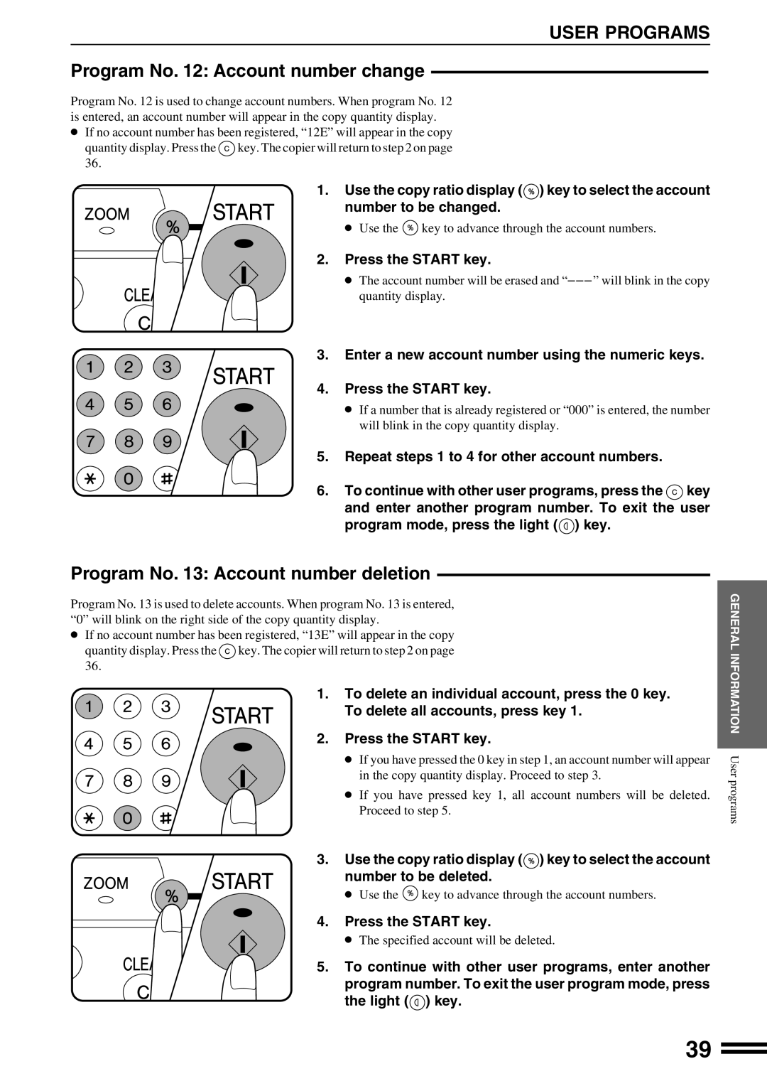 Sharp AR-162S operation manual Program No Account number change 