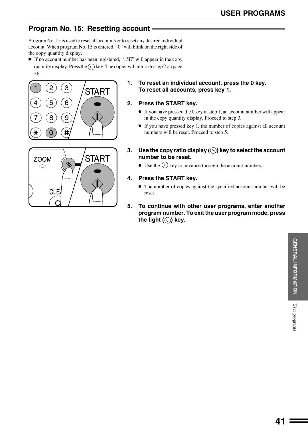 Sharp AR-162S operation manual Program No Resetting account 