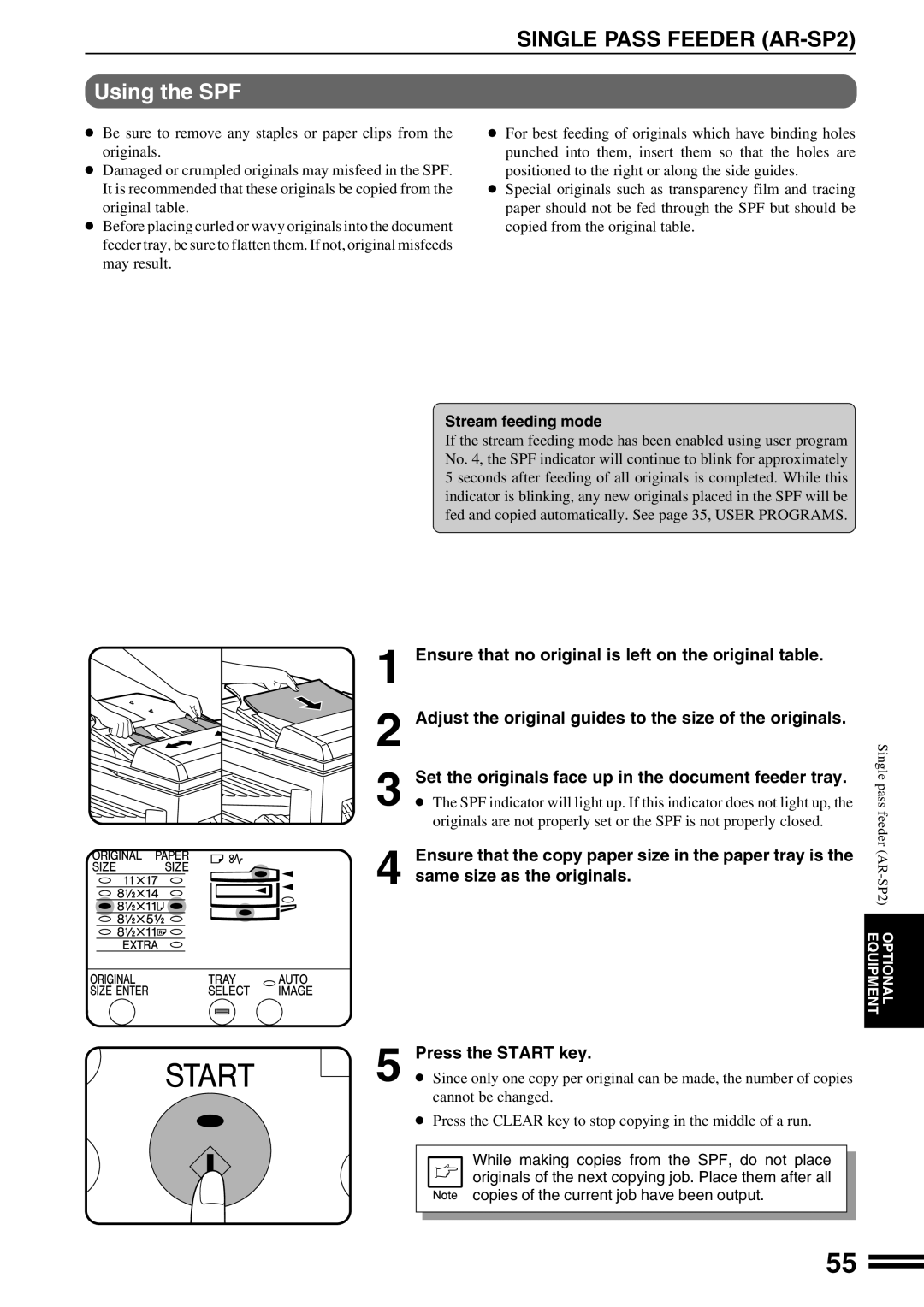 Sharp AR-162S operation manual Equipmentoptional 