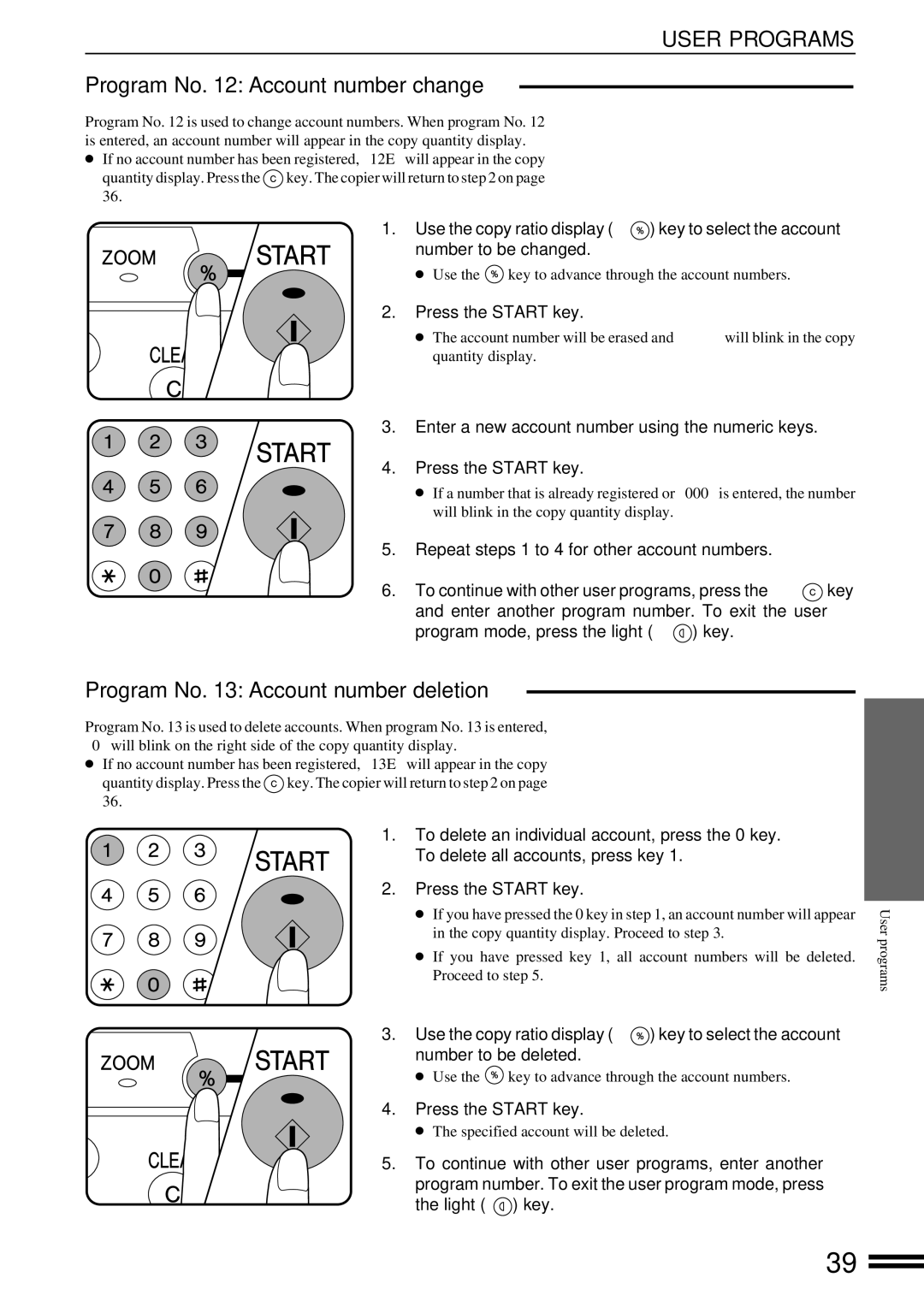 Sharp AR-162S operation manual Program No Account number change 