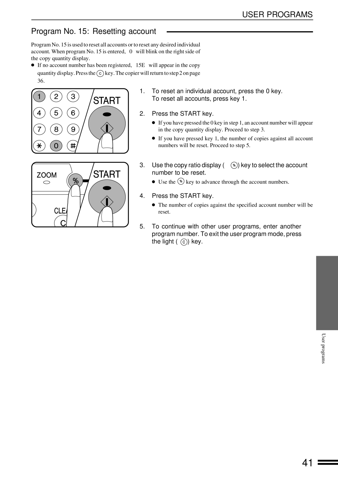 Sharp AR-162S operation manual Program No Resetting account 