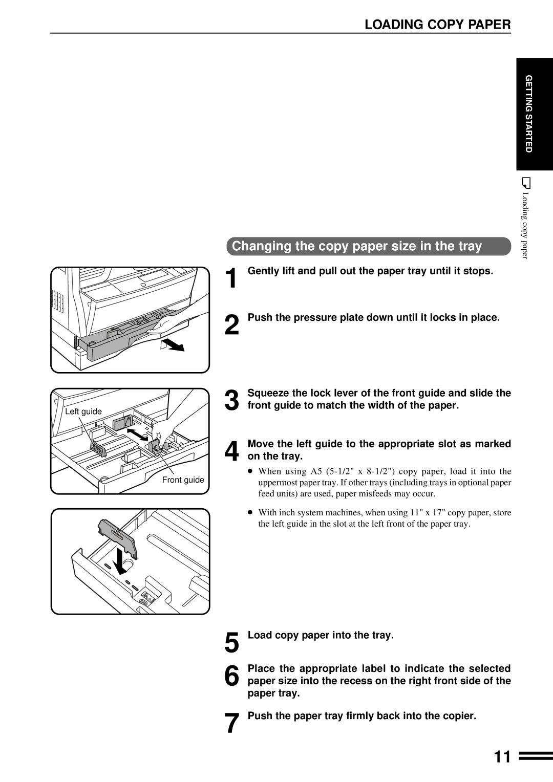 Sharp AR-201 operation manual Loading Copy Paper 