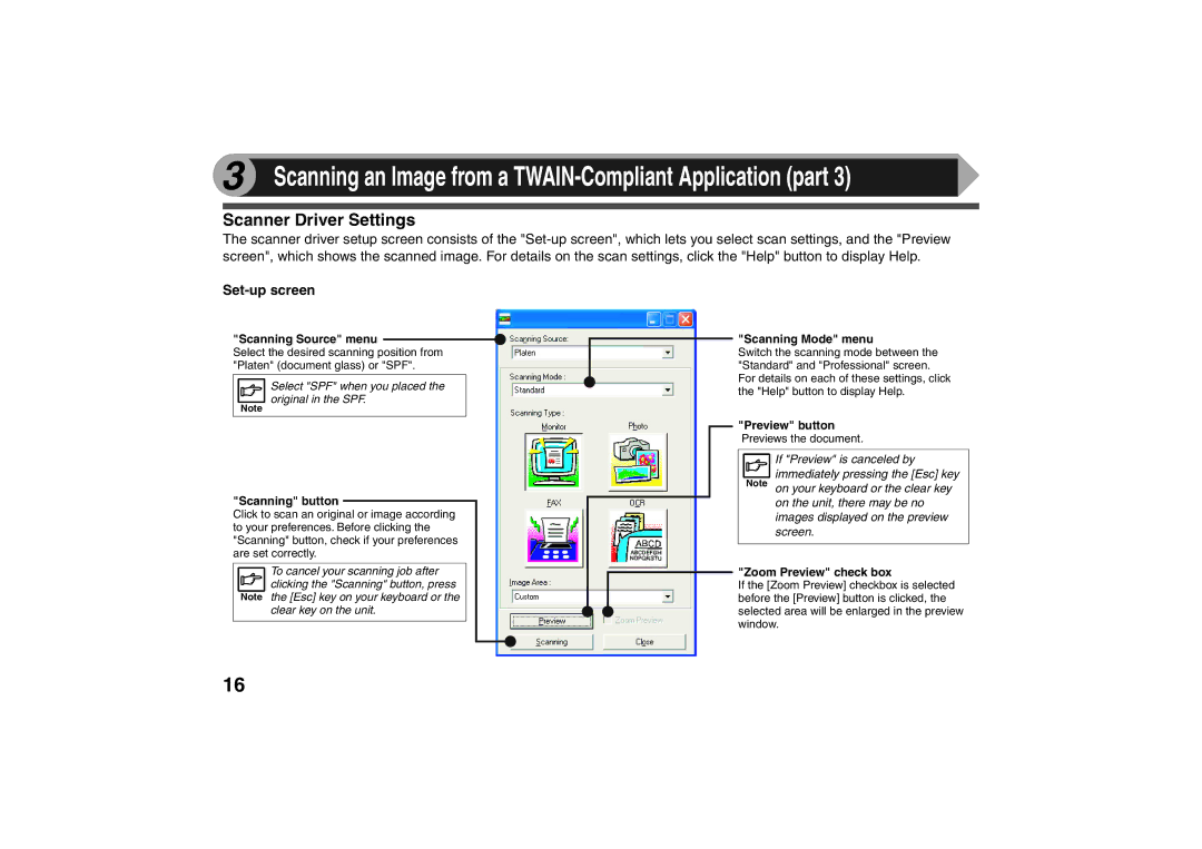 Sharp AR-203E X operation manual Set-up screen 