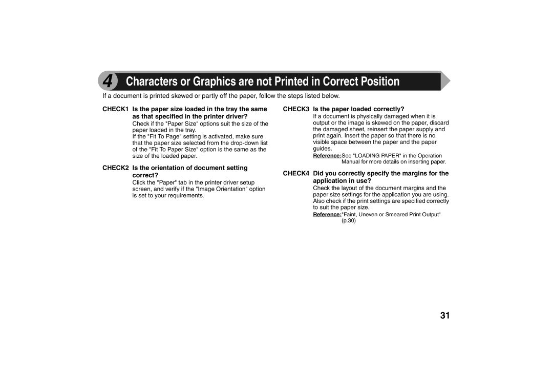 Sharp AR-203E X CHECK3 Is the paper loaded correctly?, CHECK2 Is the orientation of document setting correct? 