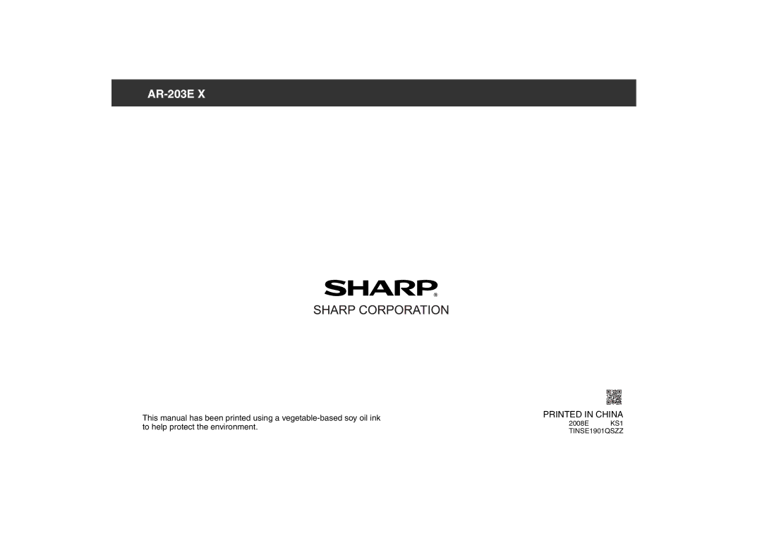 Sharp AR-203E X operation manual 