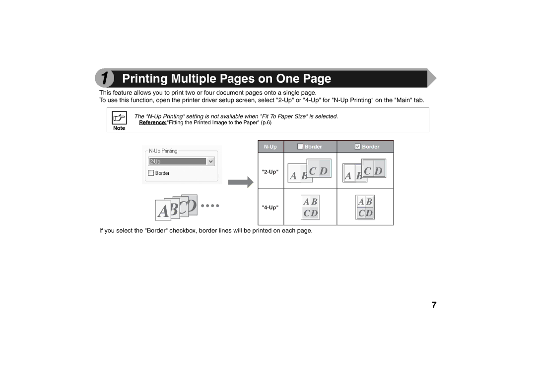 Sharp AR-203E X operation manual Printing Multiple Pages on One 