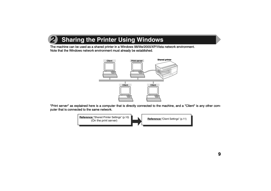 Sharp AR-203E X operation manual Sharing the Printer Using Windows, On the print server 