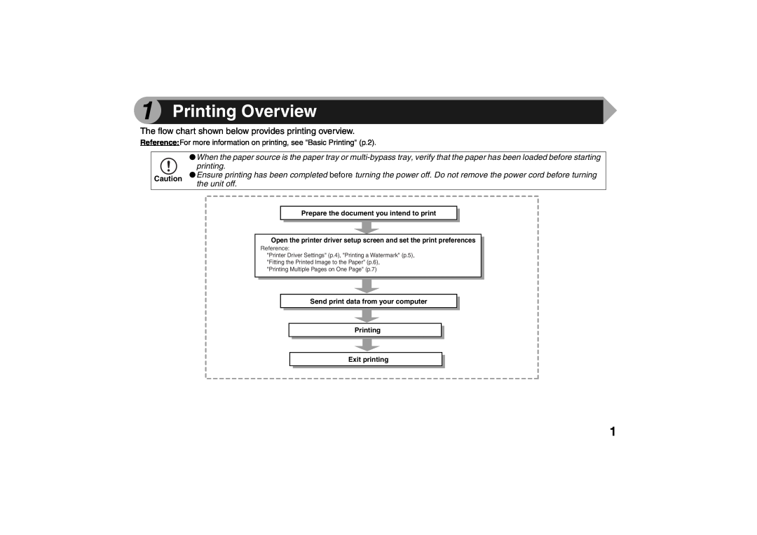 Sharp AR-203E X operation manual Printing Overview, The flow chart shown below provides printing overview, Reference 