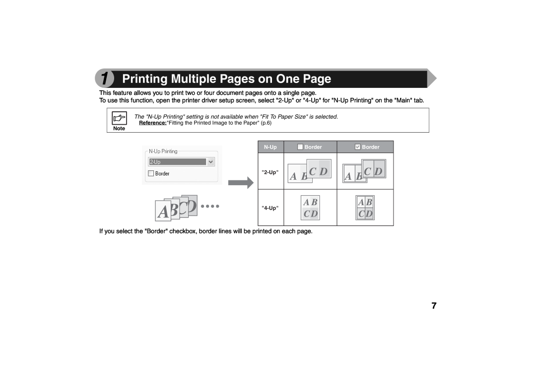 Sharp AR-203E X operation manual Printing Multiple Pages on One Page, 2-Up 4-Up 
