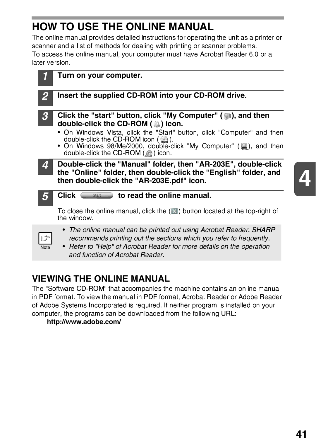 Sharp AR-203E manual HOW to USE the Online Manual 