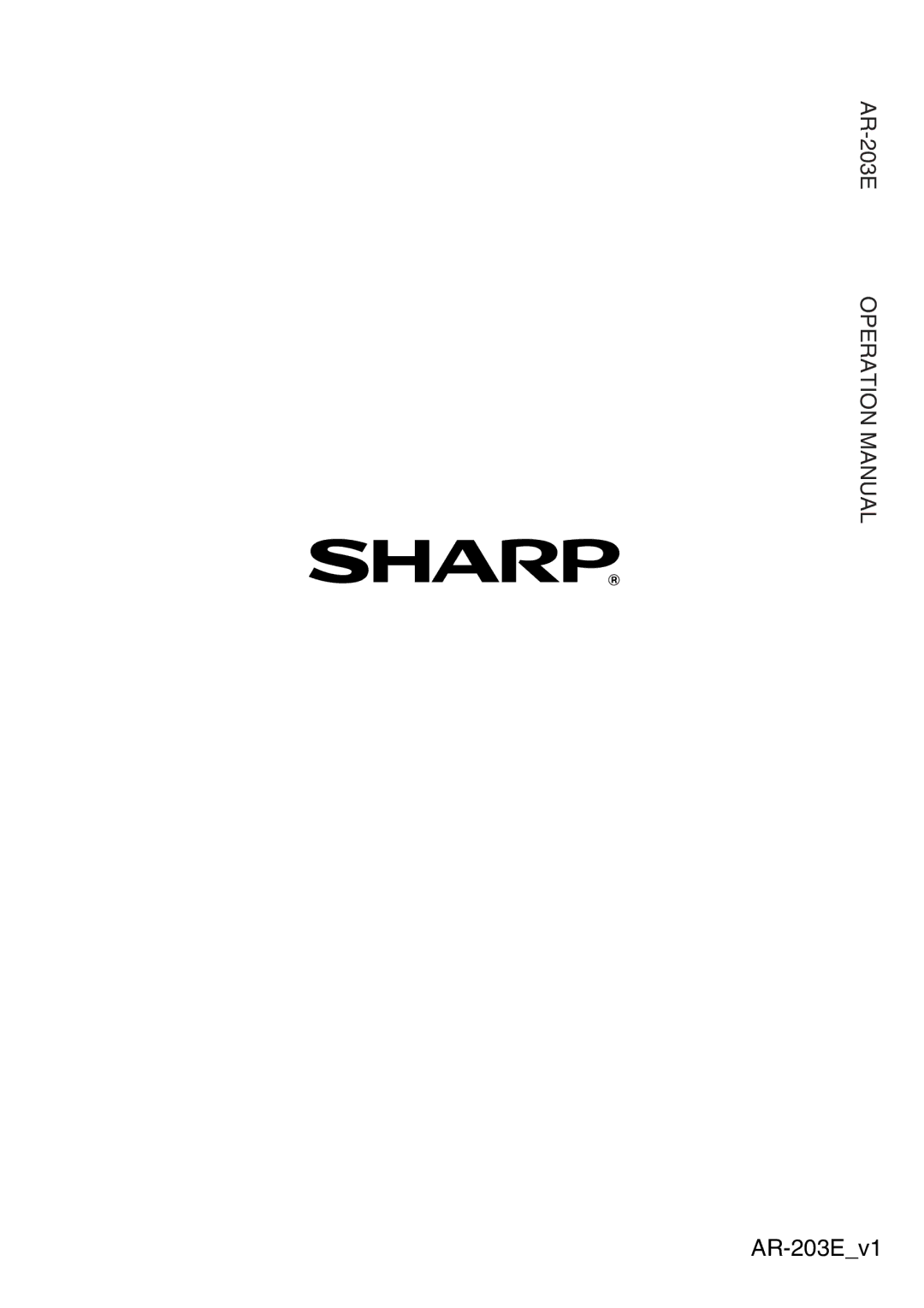 Sharp manual AR-203Ev1 