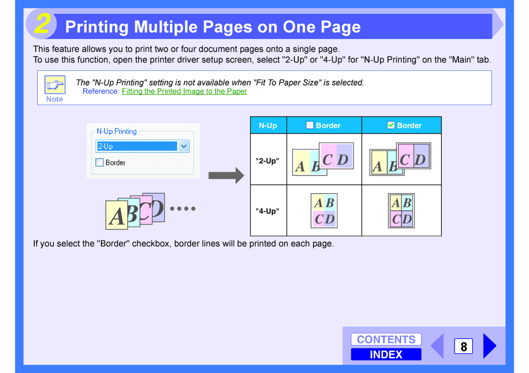 Sharp AR-203E manual Printing Multiple Pages on One 