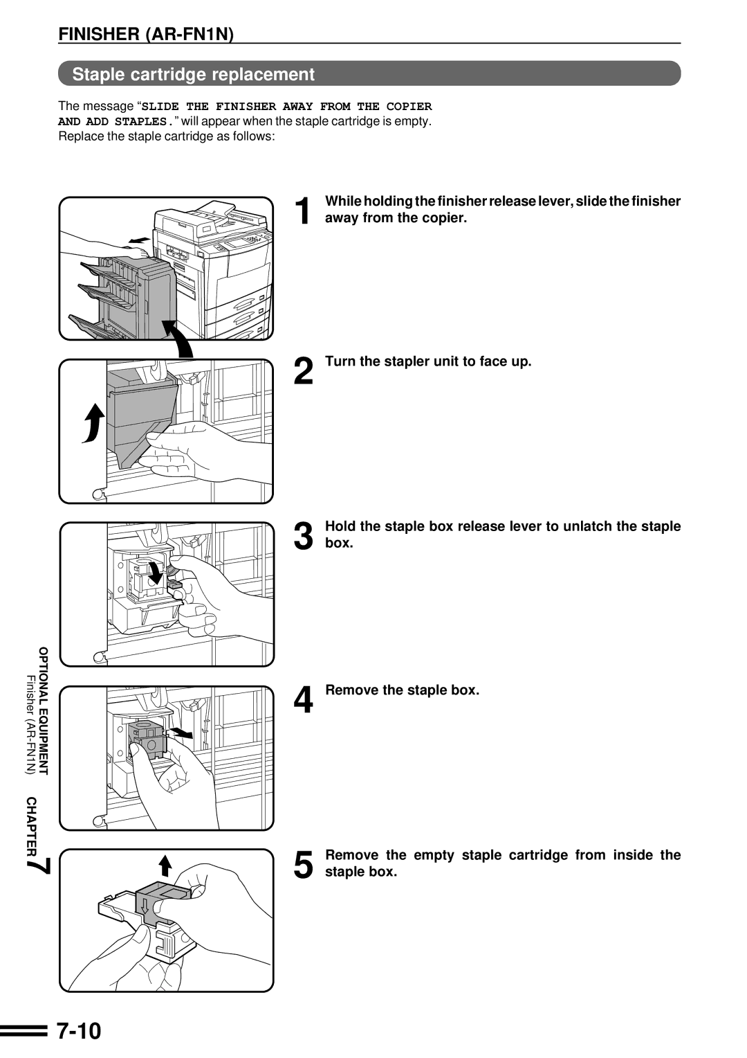 Sharp AR-287 manual Staple cartridge replacement 