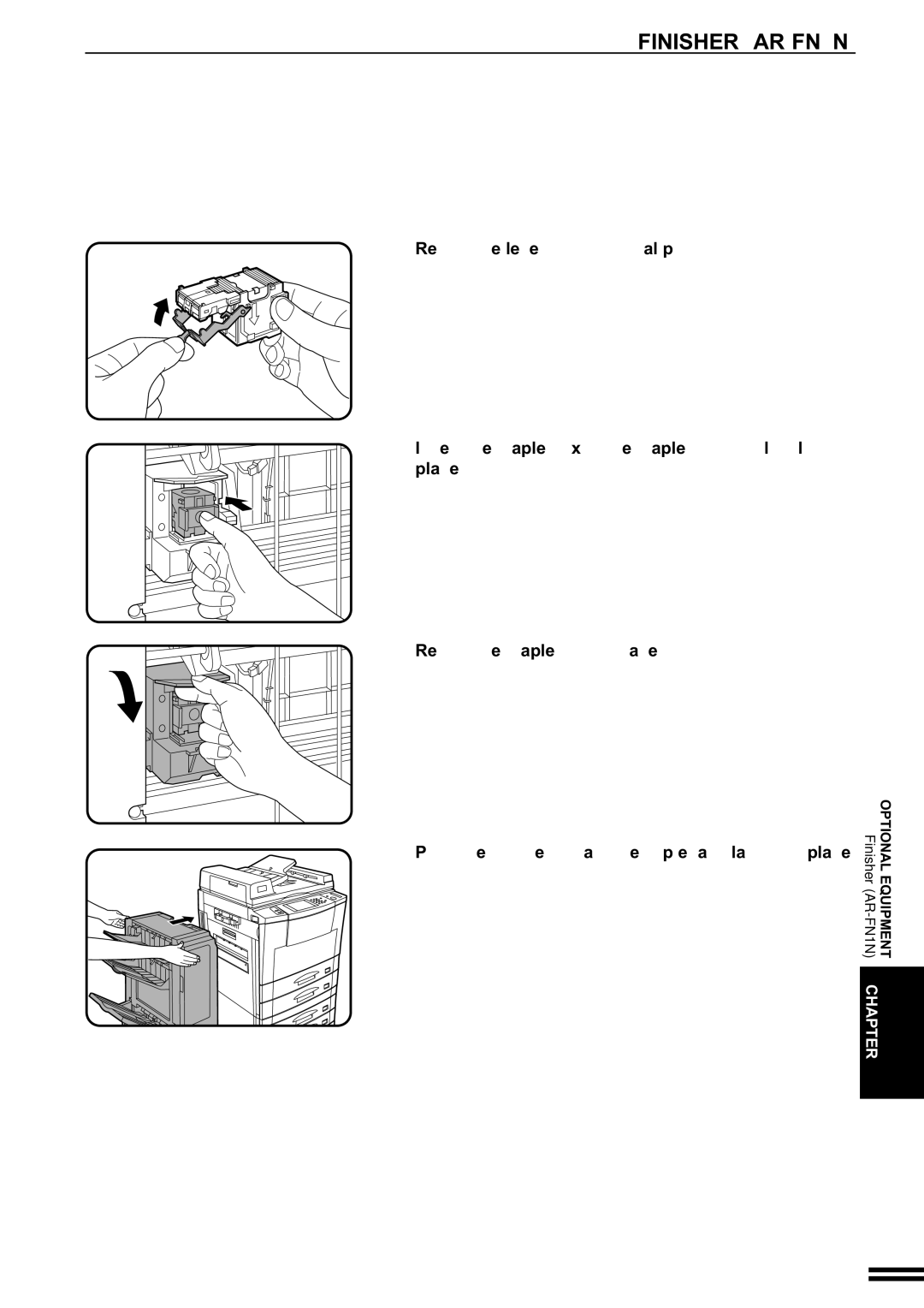 Sharp AR-287 manual Push the finisher toward the copier and latch it in place 