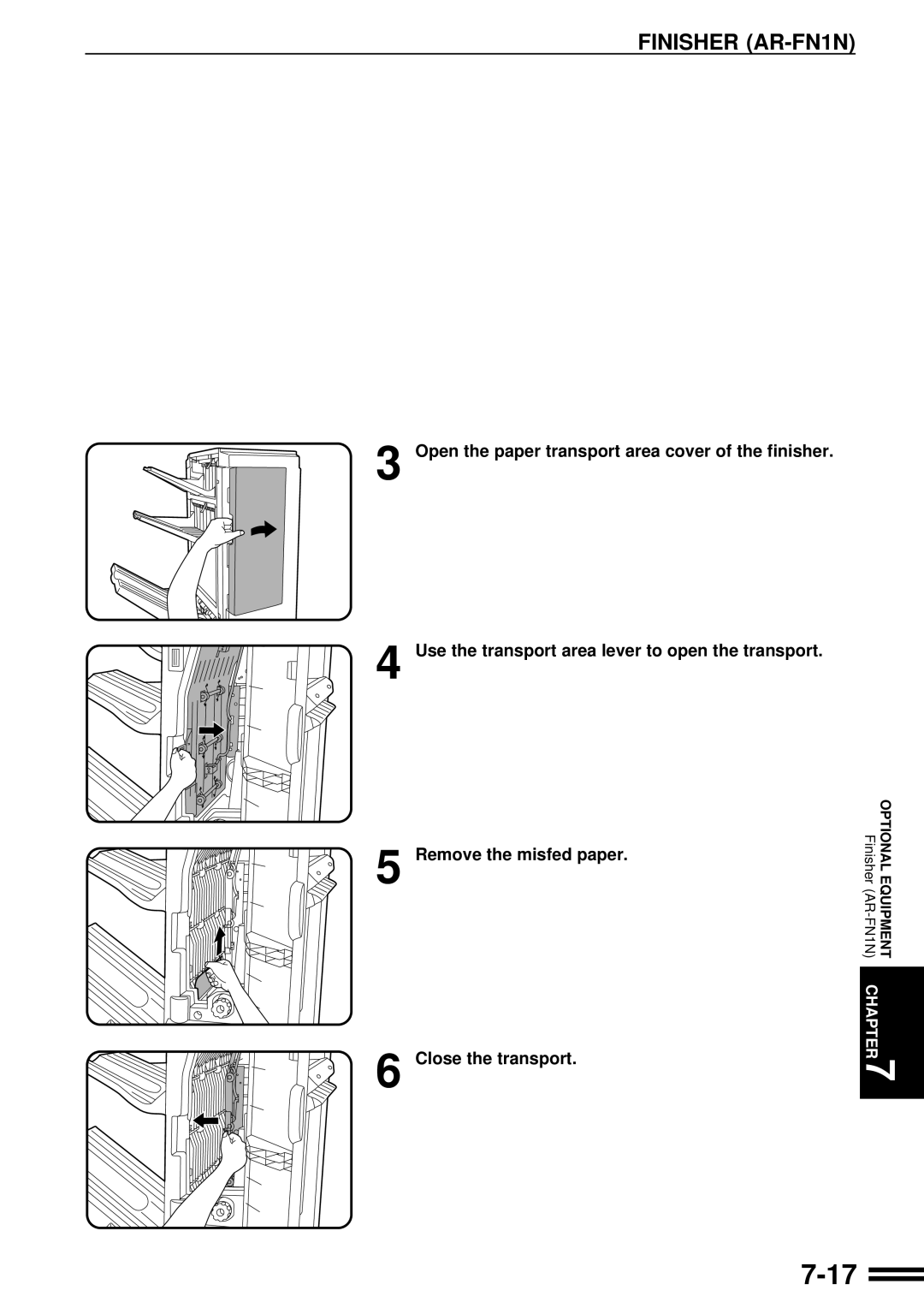 Sharp AR-287 manual Close the transport 