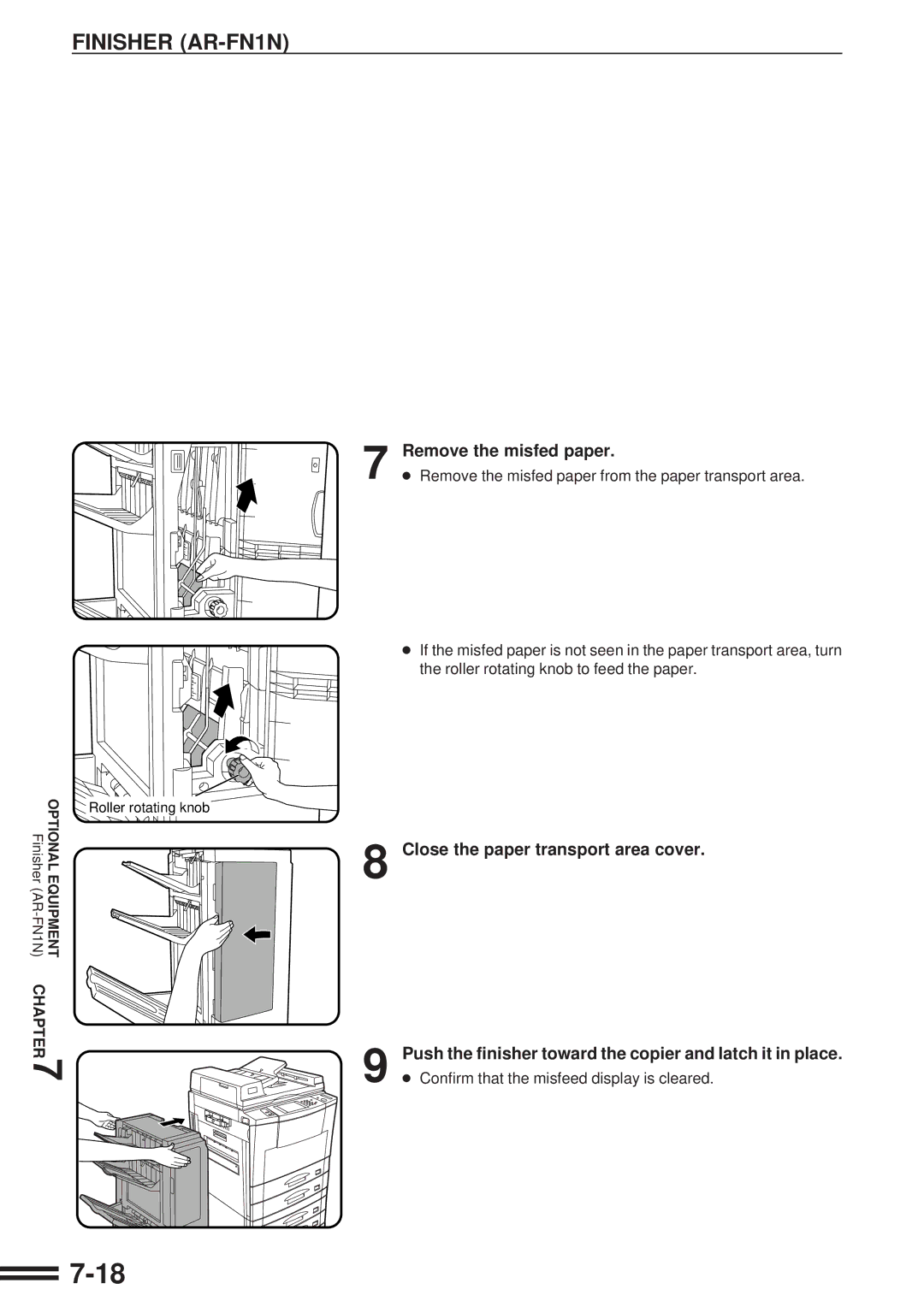 Sharp AR-287 manual Close the paper transport area cover 