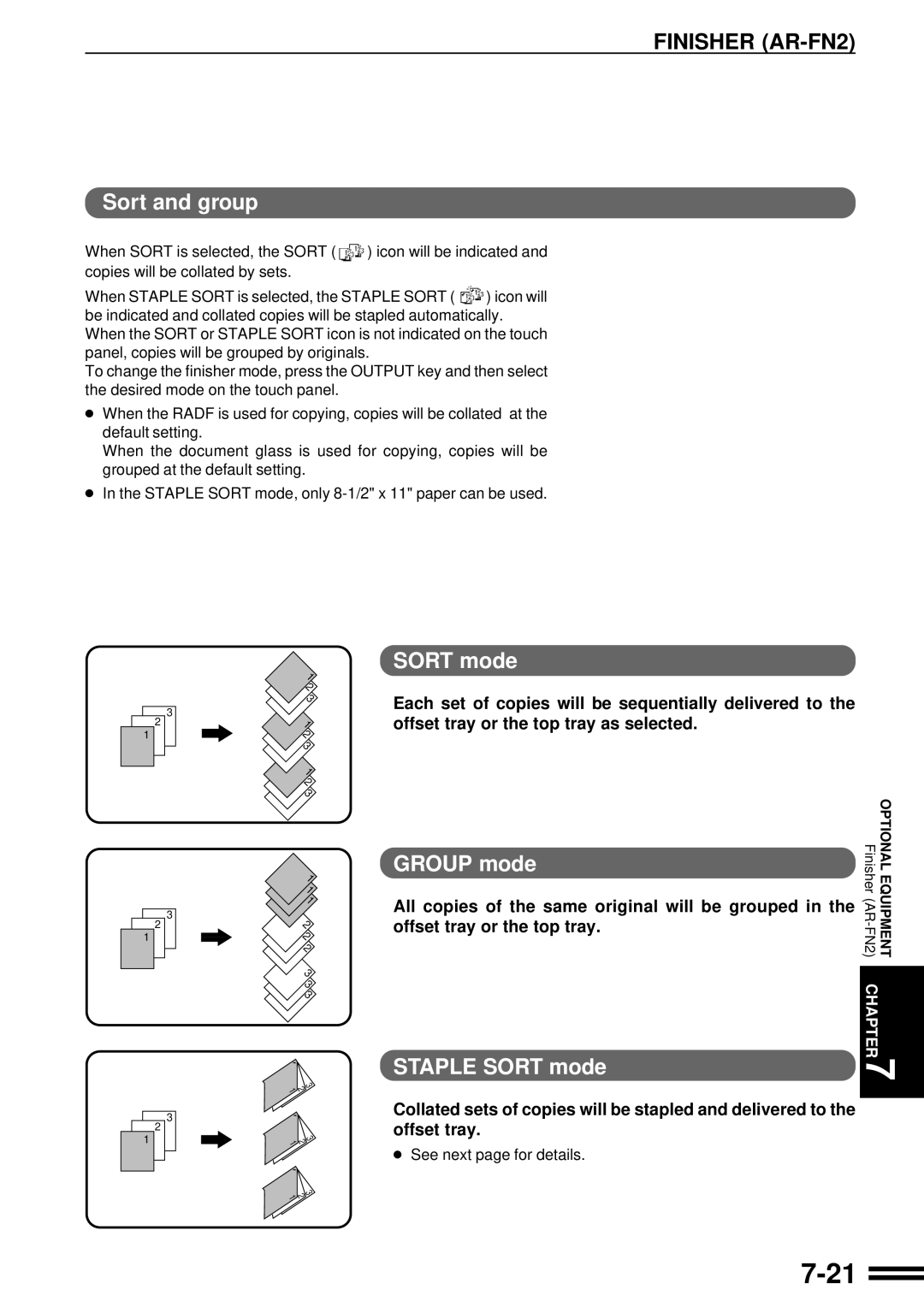 Sharp AR-287 manual See next page for details 