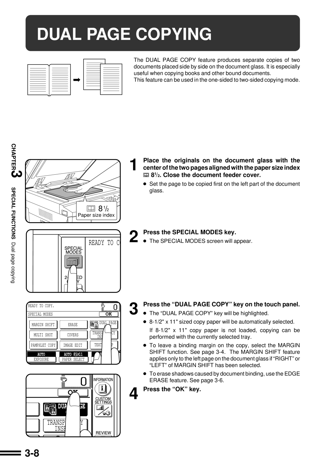 Sharp AR-287 manual Dual page Copying, Dual Copy 