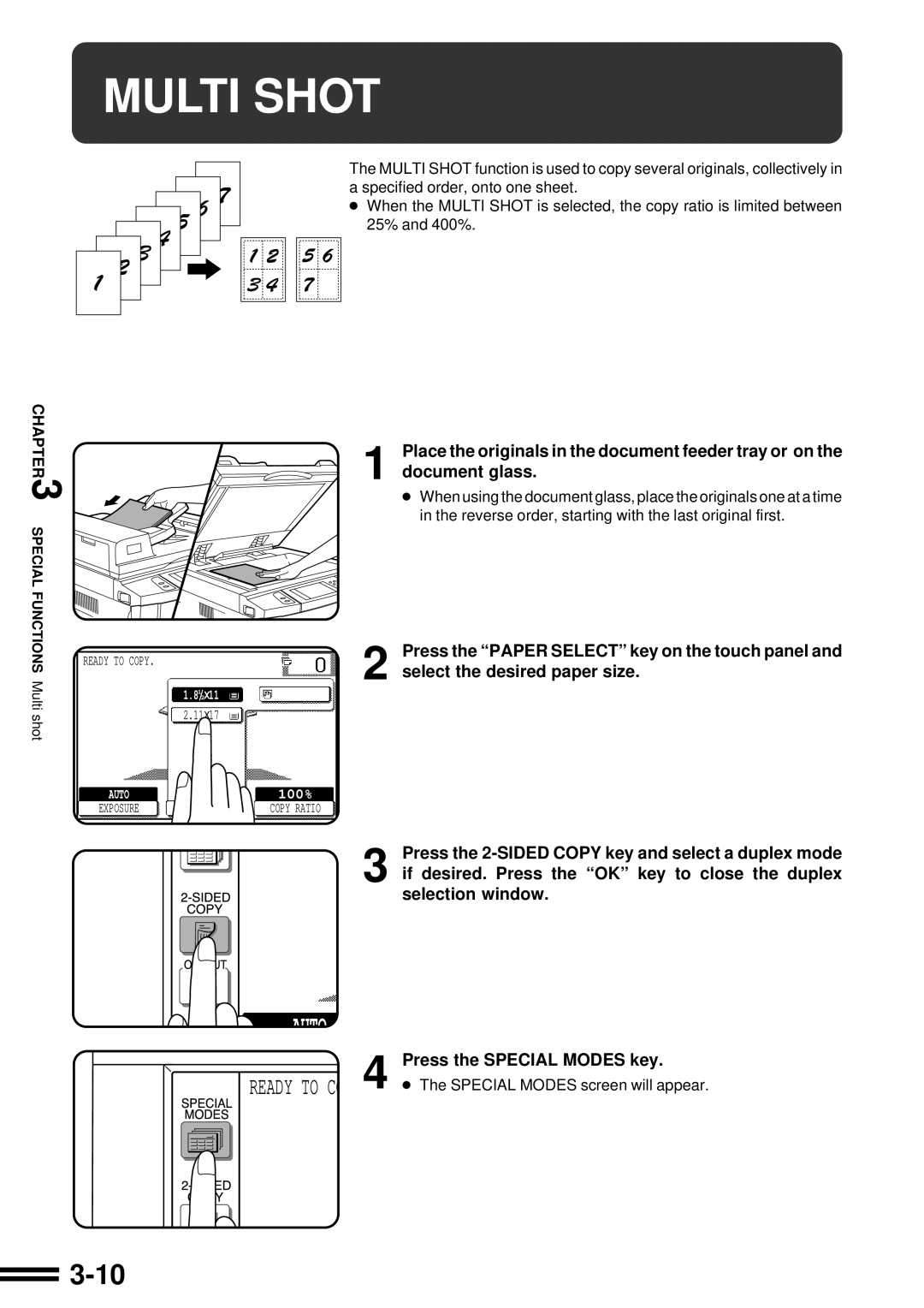 Sharp AR-287 manual Multi Shot 