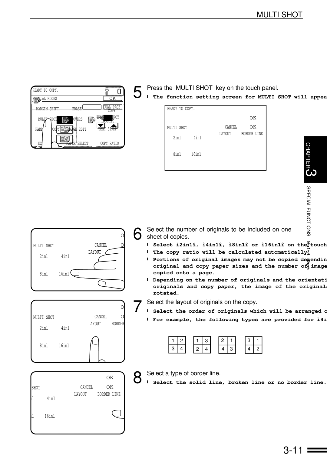 Sharp AR-287 manual Multi Shot 