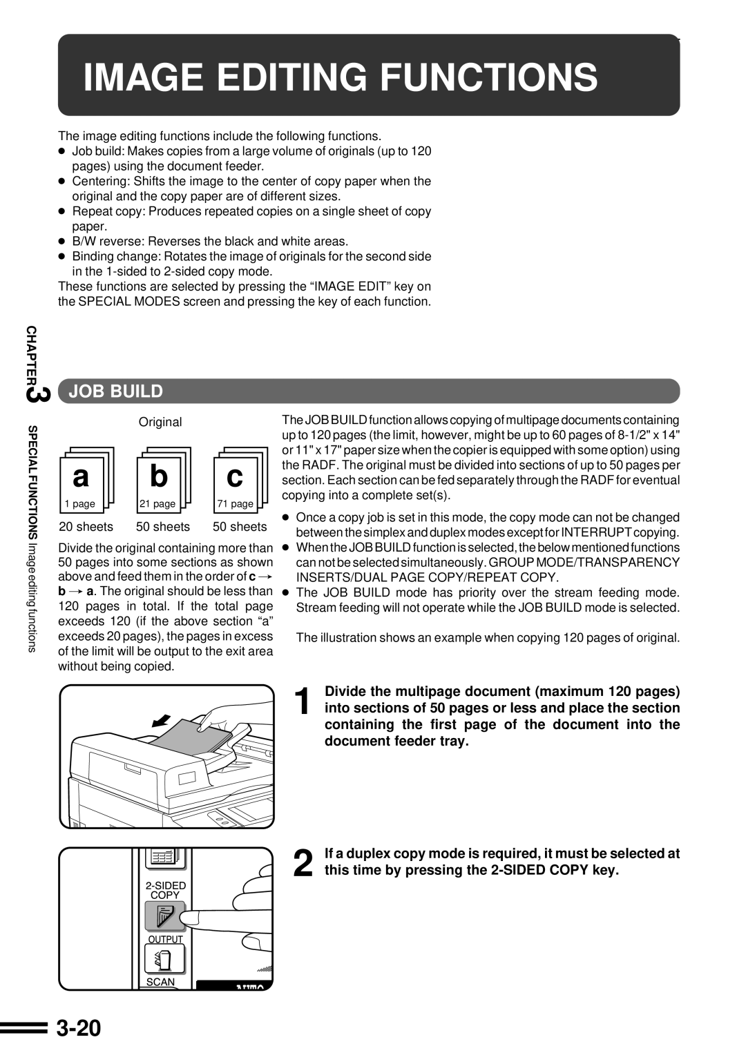 Sharp AR-287 manual Image Editing Functions, JOB Build 