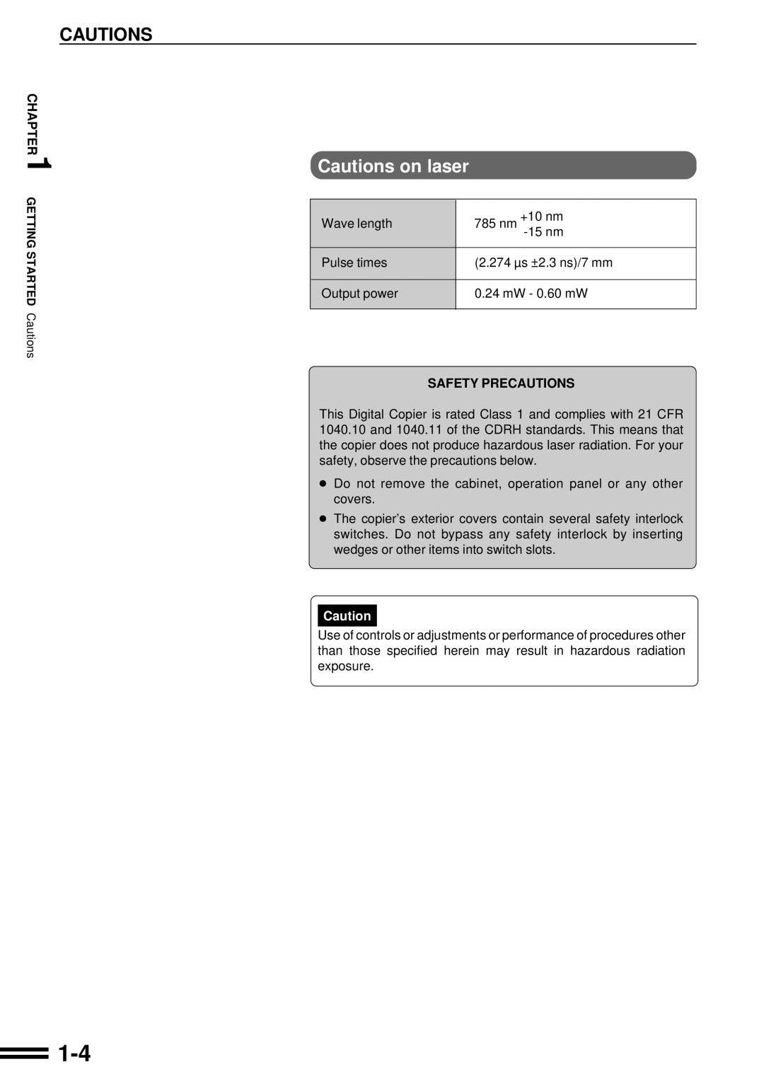 Sharp AR-287 manual Safety Precautions 