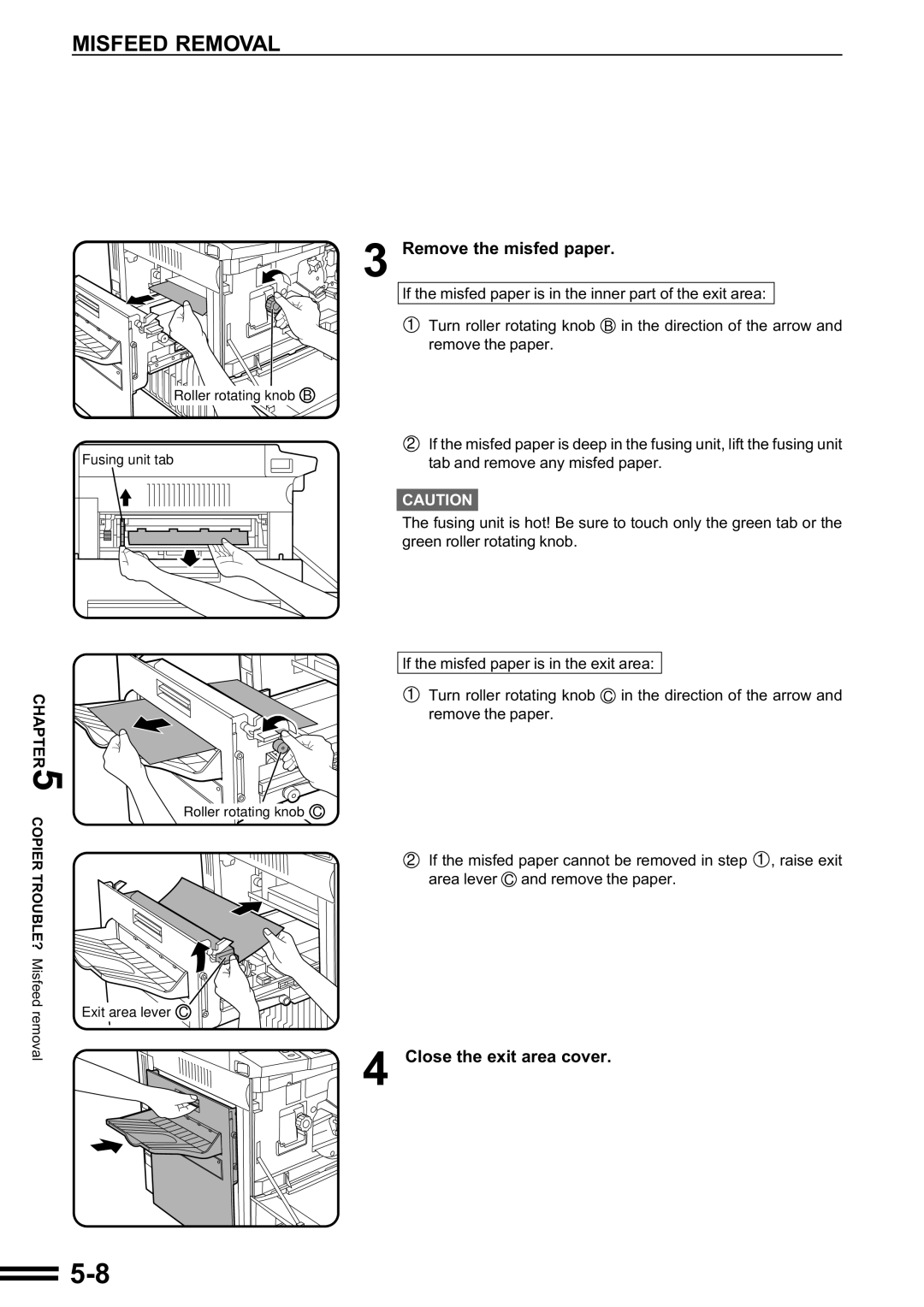 Sharp AR-287 manual Close the exit area cover 