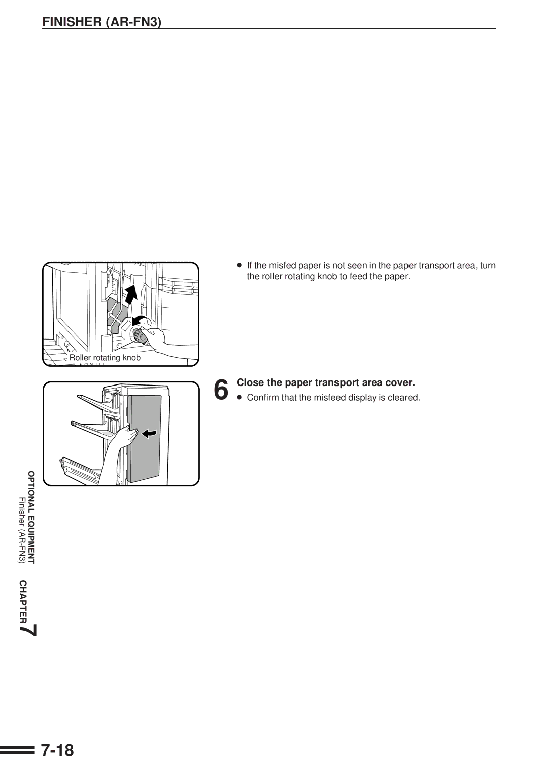 Sharp AR-507 operation manual Close the paper transport area cover 