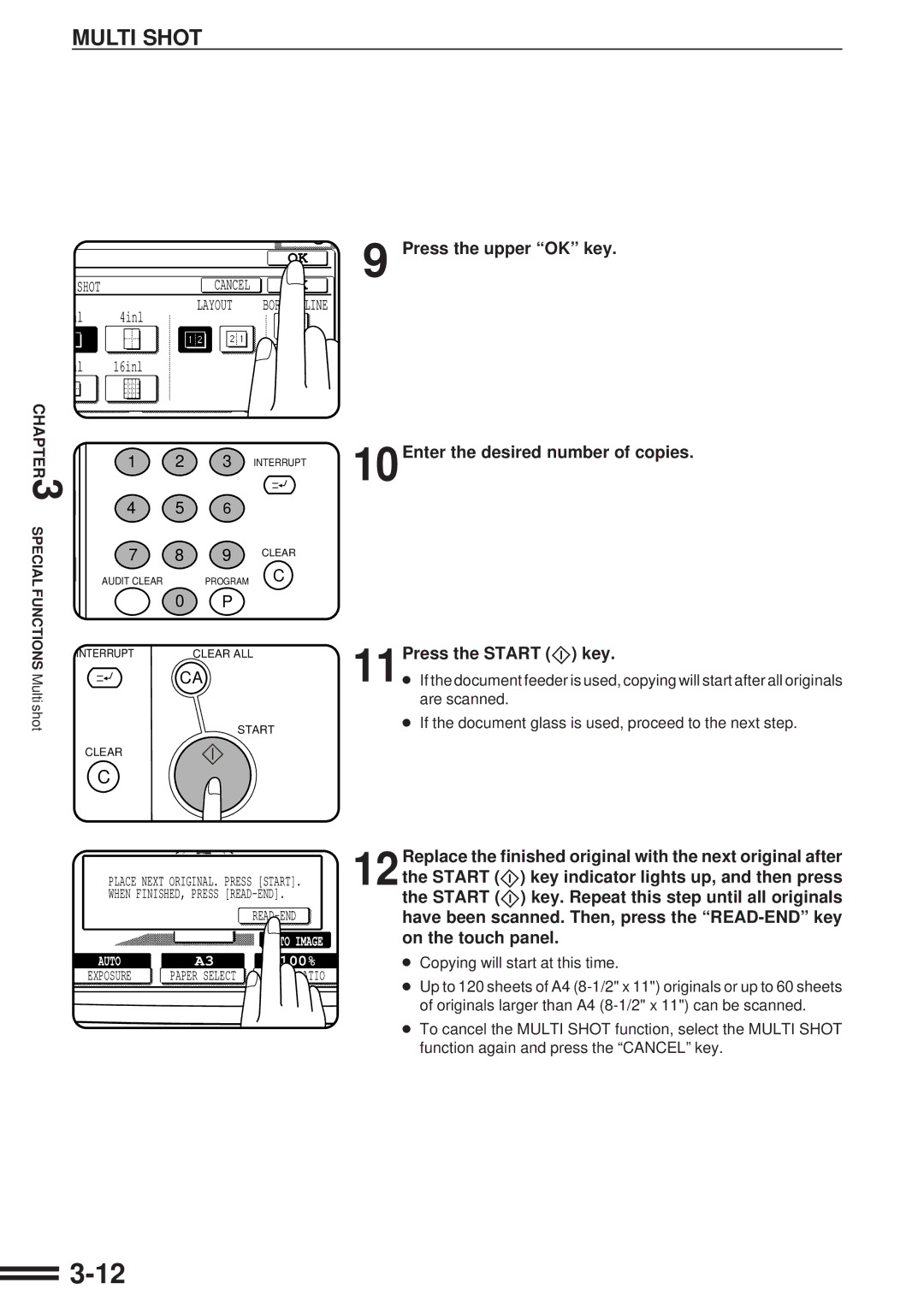 Sharp AR-507 operation manual Press the upper OK key, Enter the desired number of copies 