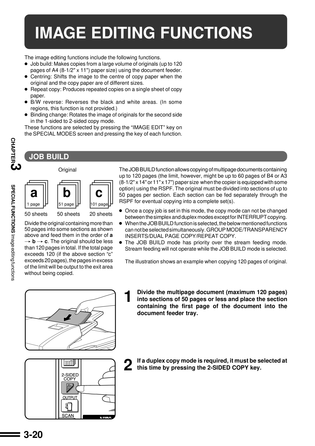 Sharp AR-507 operation manual Image Editing Functions, JOB Build 