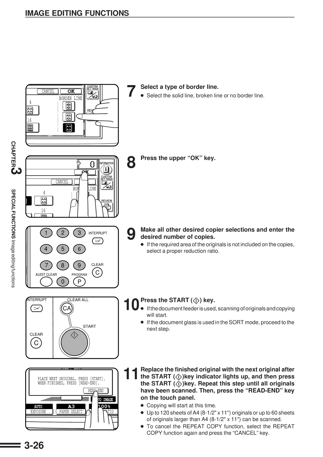 Sharp AR-507 operation manual Cancel OK Border Line 