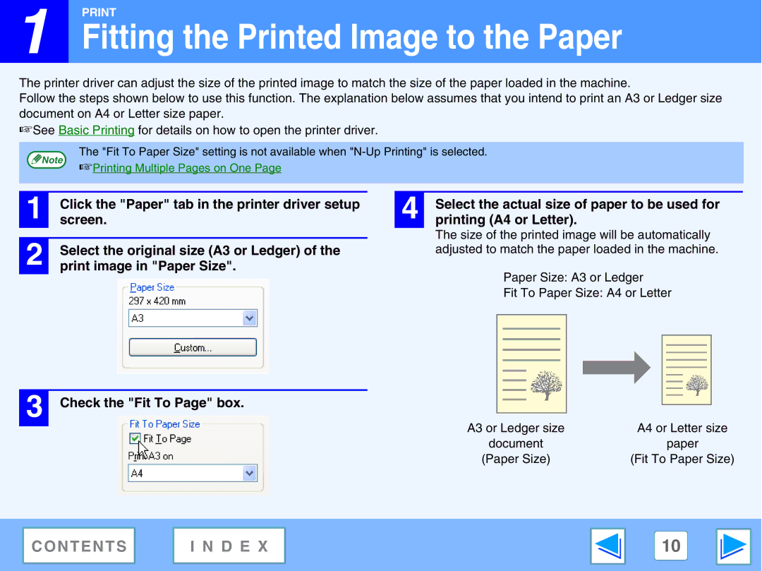 Sharp AR-5316E, AR-5320E manual Fitting the Printed Image to the Paper, Printing A4 or Letter 