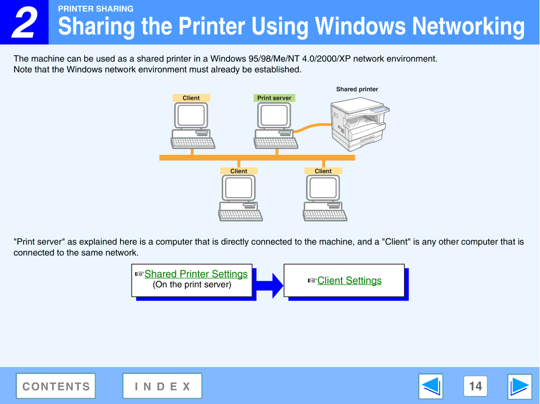 Sharp AR-5316E, AR-5320E manual Sharing the Printer Using Windows Networking 