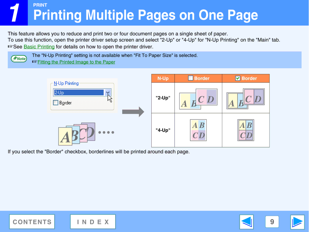 Sharp AR-5320E, AR-5316E manual Printing Multiple Pages on One 