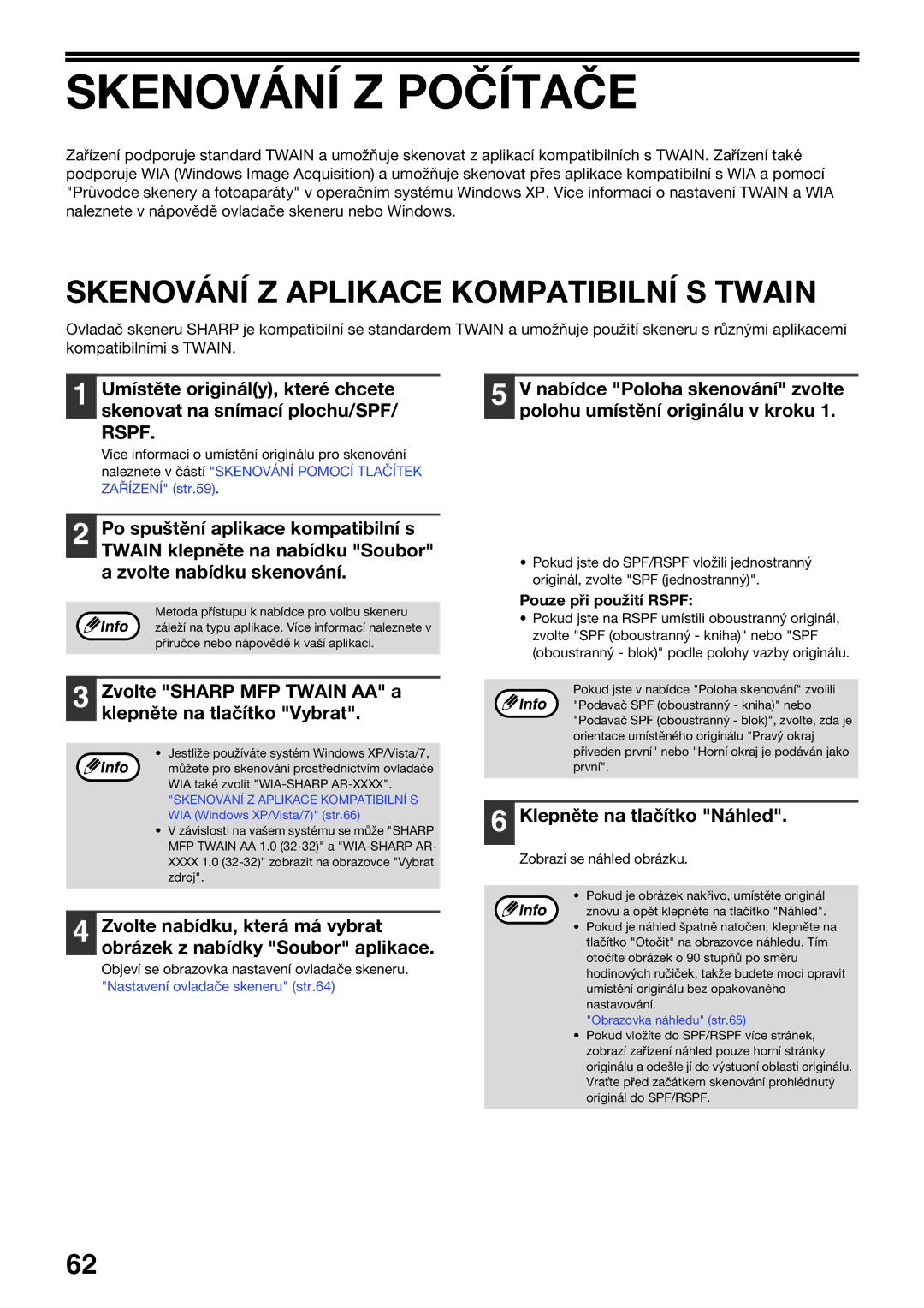 Sharp AR-5618, AR-5620D manual Skenování Z Počítače, Skenování Z Aplikace Kompatibilní S Twain, Klepněte na tlačítko Náhled 