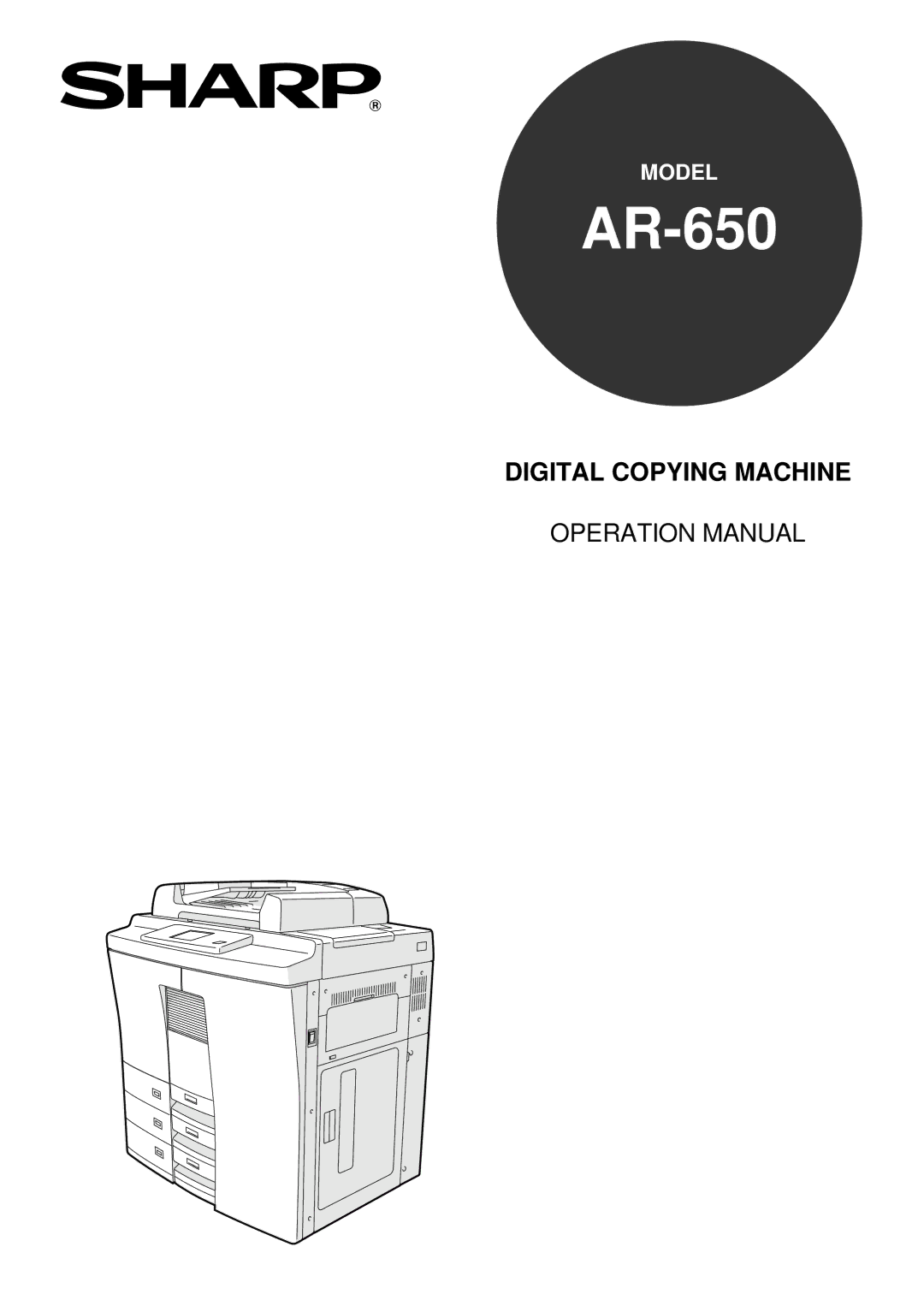 Sharp AR-650 operation manual 