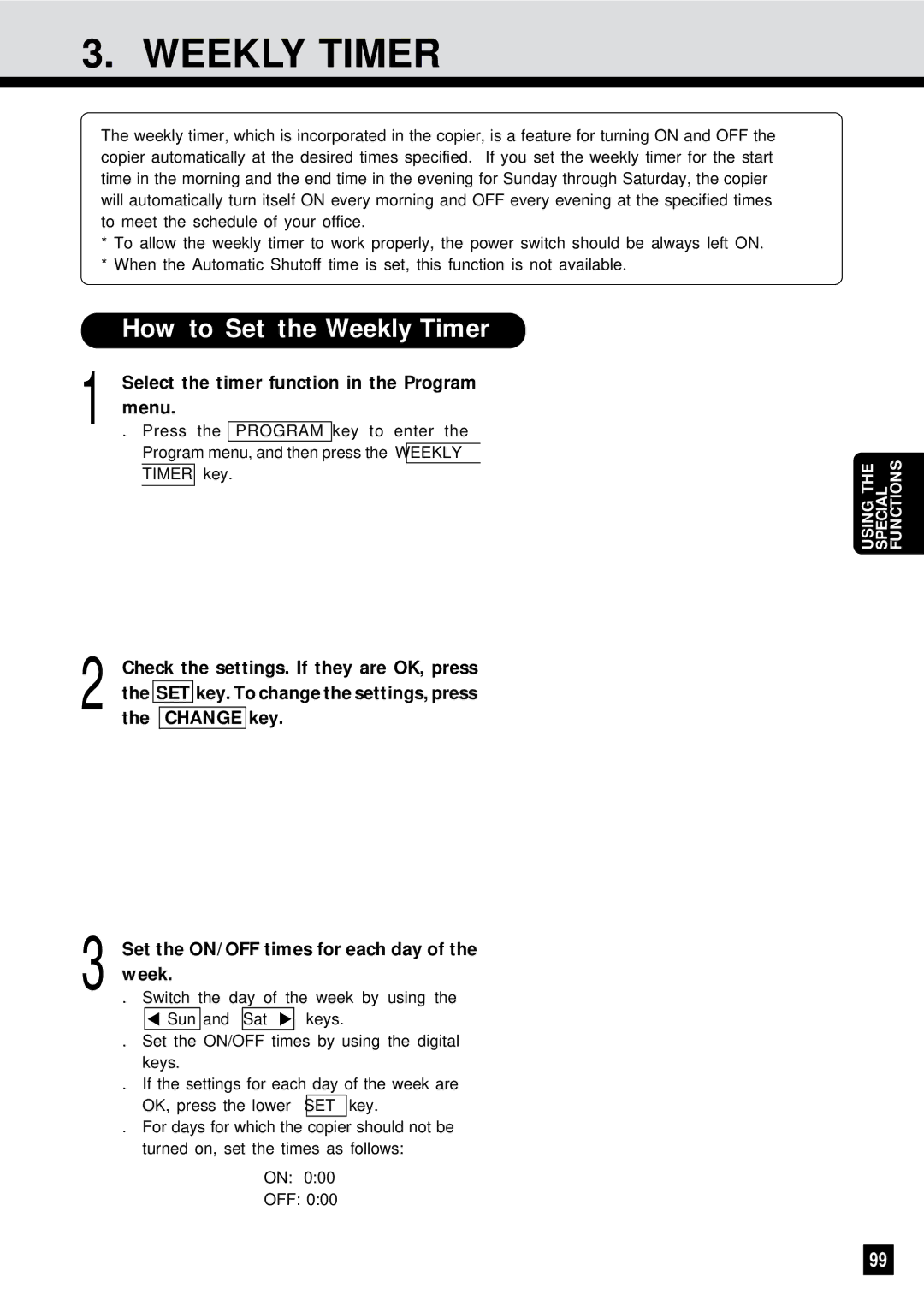 Sharp AR-650 operation manual How to Set the Weekly Timer, Select the timer function in the Program, Menu 