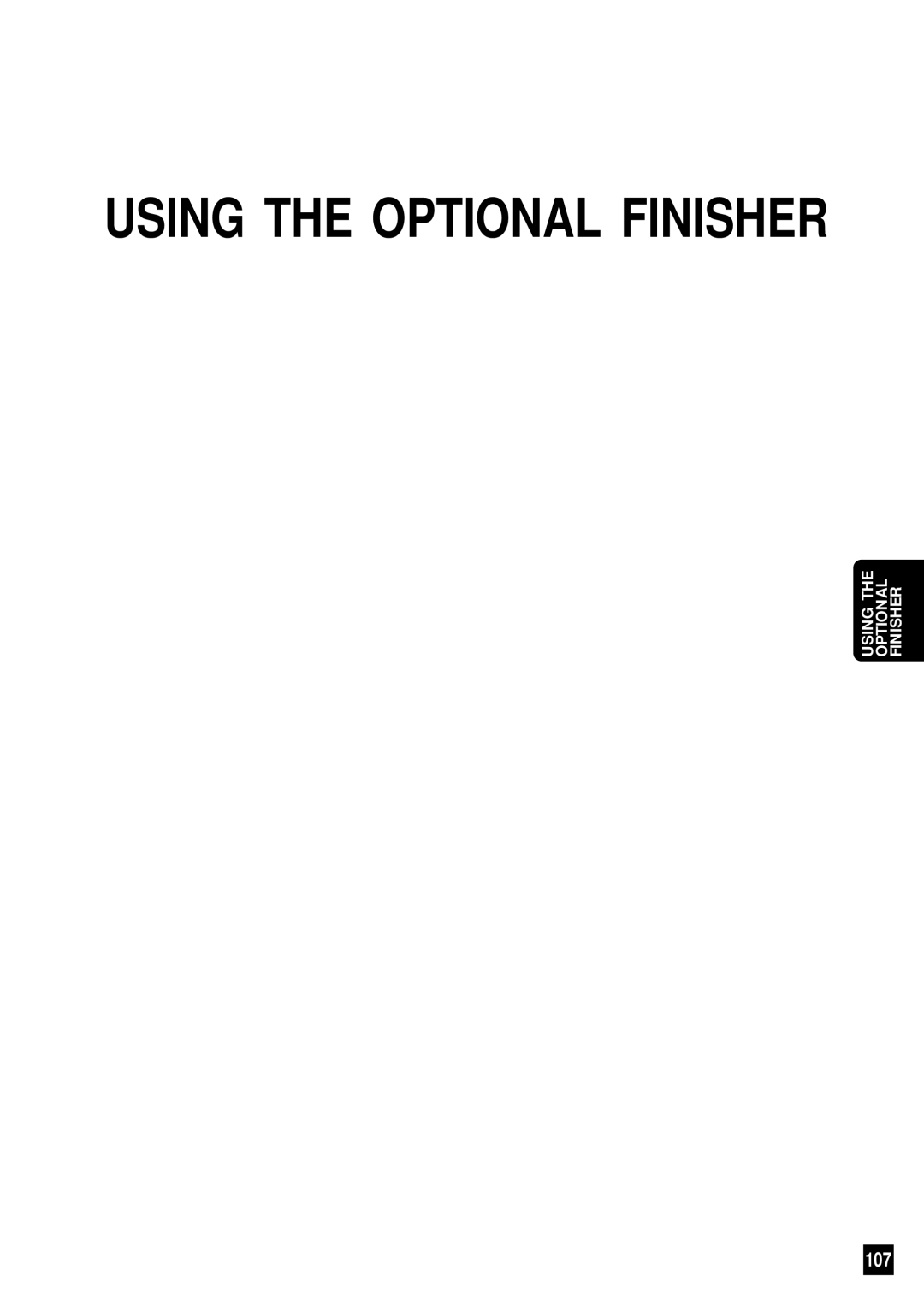 Sharp AR-650 operation manual Using the Optional Finisher, 107 