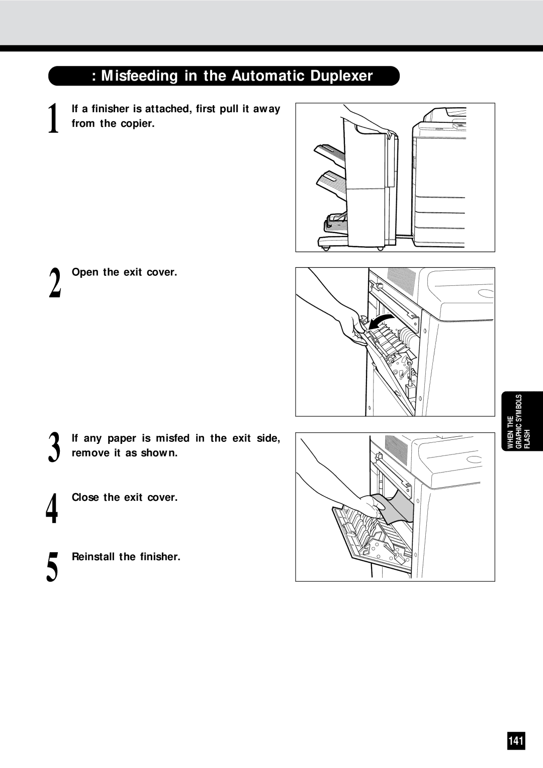 Sharp AR-650 operation manual Misfeeding in the Automatic Duplexer, 141 