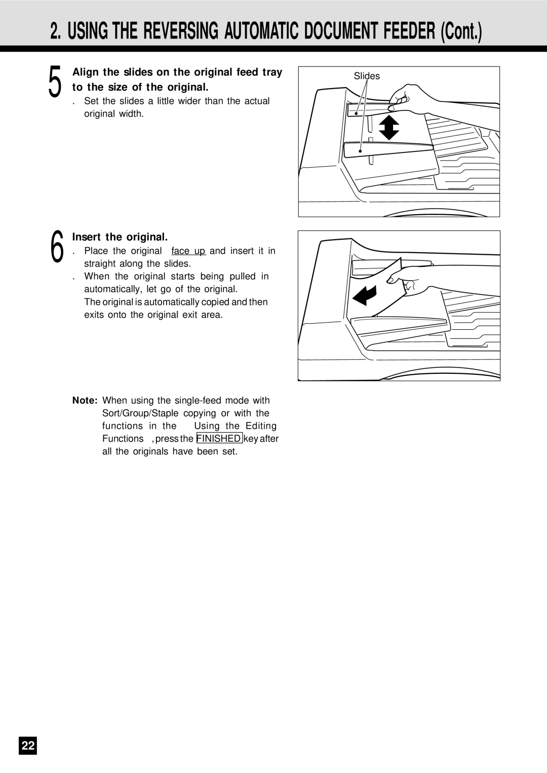 Sharp AR-650 operation manual Insert the original 