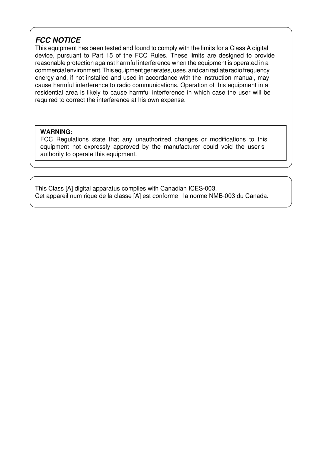 Sharp AR-650 operation manual FCC Notice 